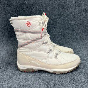 Columbia Minx Fire Winter Boots Women's Size 7 Cream Omni Heat Waterproof Snow